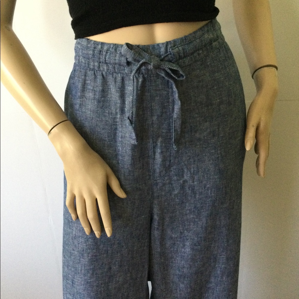 NEW OLD NAVY (Size 2X) Linen Blend Denim Appearance Draw Adjustable String Pants - Picture 6 of 9
